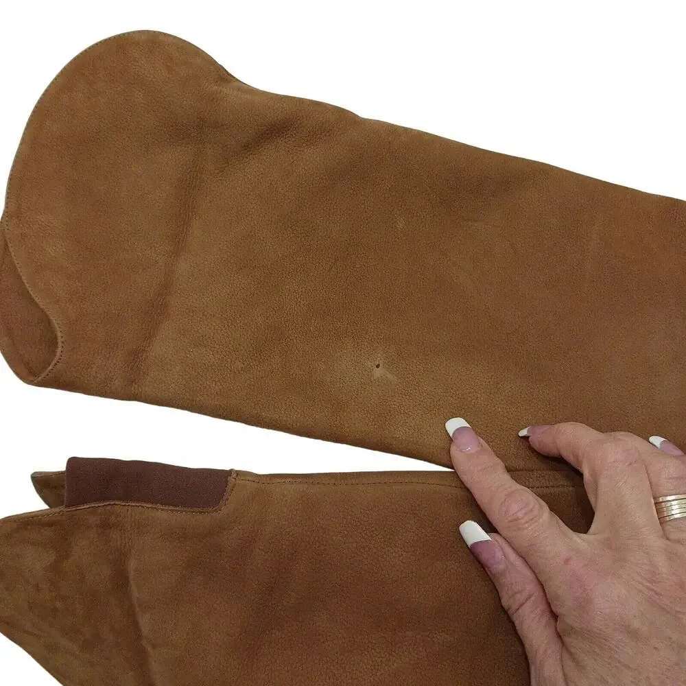 Stuart Weitzman Over the Knee Boot Size 6.5M SUEDE LEATHER Rust Brown Equestrian